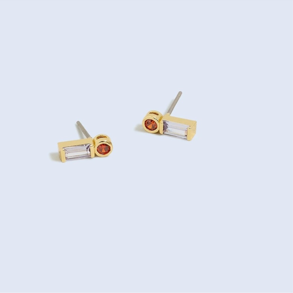 Madewell the tennis collection baguette crystal stud earring